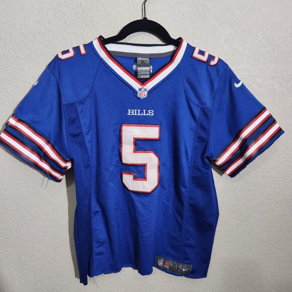NFL Buffalo Bills Taylor 5 Blue boys XL Jersey By Nike flaw cropped - Picture 5 of 16